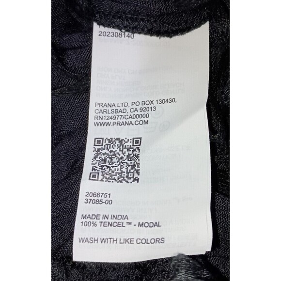 prAna Fernie Jumpsuit Womens Large Black Smocked Waist Crinkled Relaxed Wide Leg - Picture 6 of 10